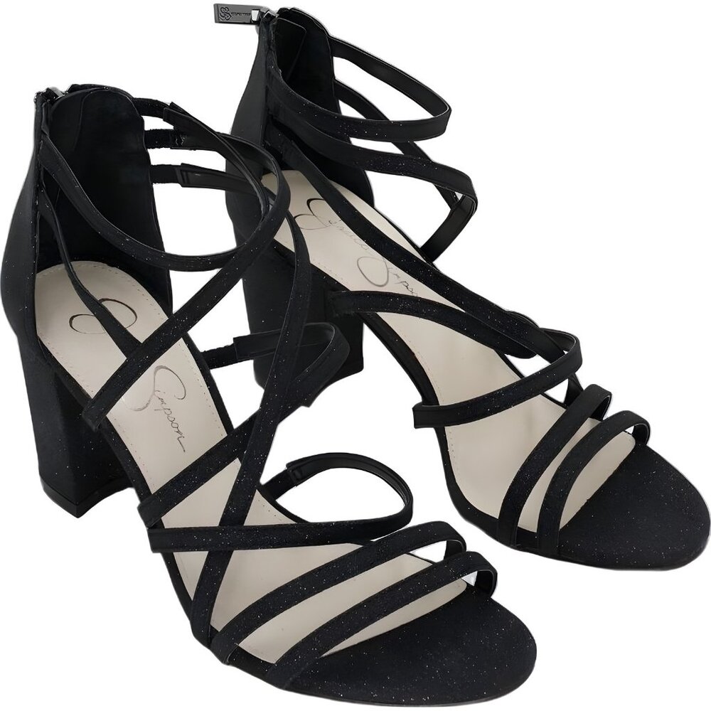 Jessica Simpson Stassey Strappy Block Heel Sandal Black Women's US 9.5 - Picture 4 of 6